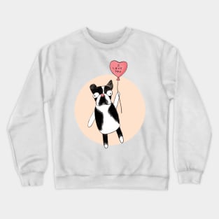 Boston Terrier Heart Balloon Crewneck Sweatshirt